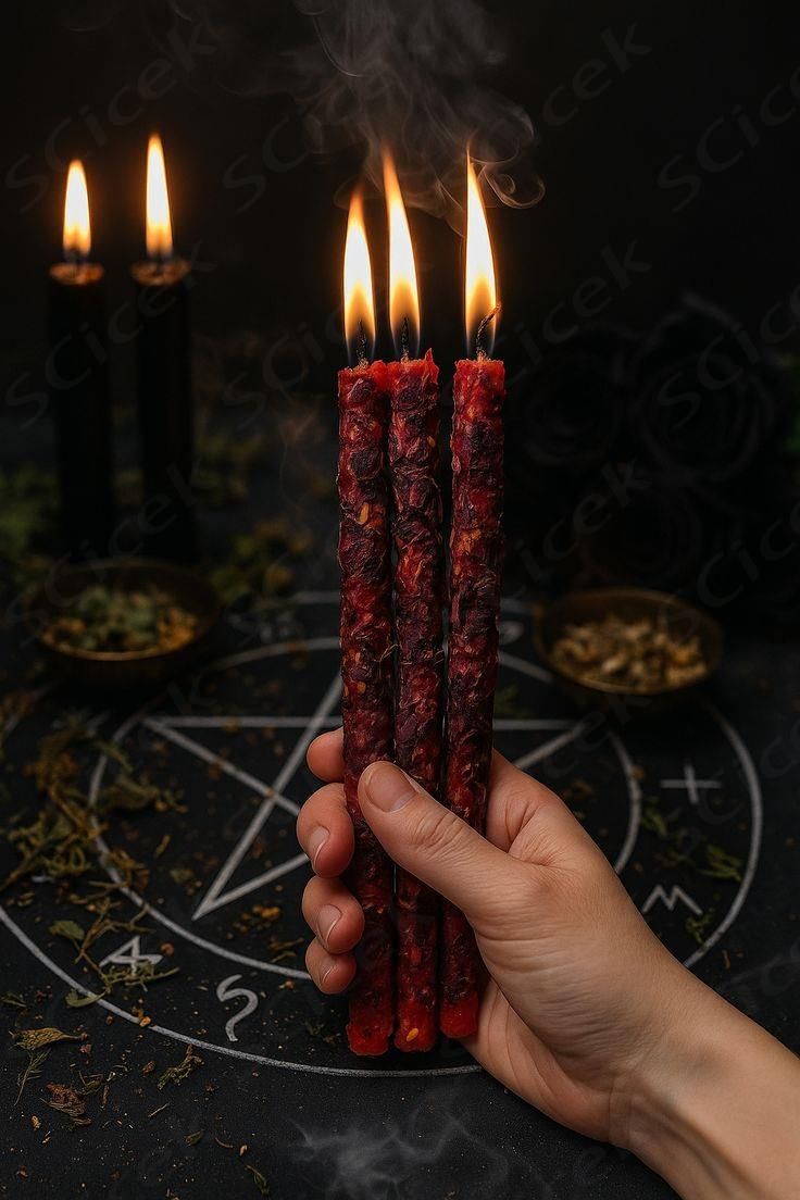 Home love spell herbal candles – red beeswax candles for passion & attraction rituals